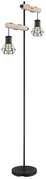 Stehleuchte, Holz, Metall, H 168 cm