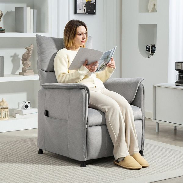 HOMCOM Relaxsessel Elektrisch Fernsehsessel mit Liegefunktion, Bürstenloser Motor (Liegesessel mit Memory-Funktion, 1-St, TV Sessel), Samtimitat, Taschenfedern, Fernbedienung Creme