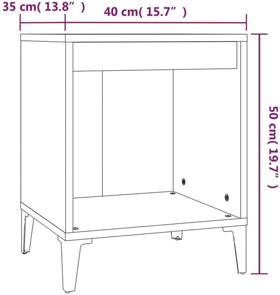 vidaXL Nachttisch Räuchereiche 40x35x50 cm 821884 Bild 8