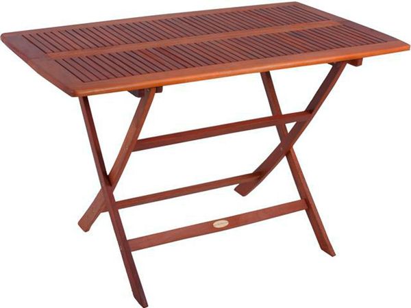 Gartentisch BOZEN rechteckig - Eukalyptus, Eukalyptusbraun, 120x70x74cm | Klapptisch Esstisch Wetterfest Outdoor Tisch