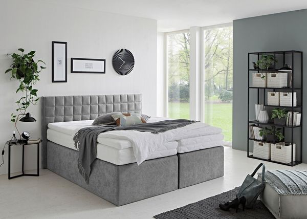 Westfalia Schlafkomfort Boxspringbett Dublin, wahlweise mit Topper in verschiedenen Härtegraden erhältlich, mit schöner Kopfteilversteppung
