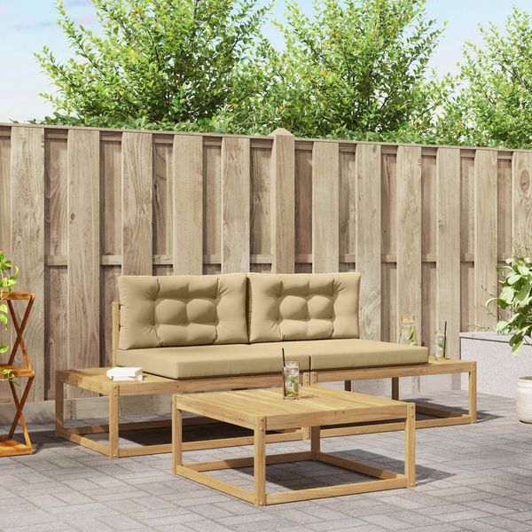 vidaXL Outdoor-Sofagarnitur mit Kissen Weiß 79 x 79 x 37 cm Polyester 3386997