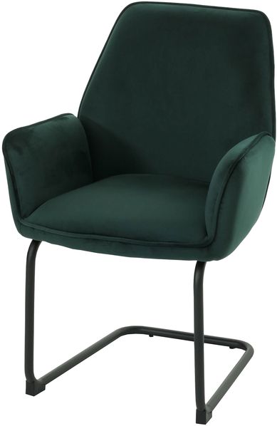 Freischwinger HWC-G67, Esszimmerstuhl Küchenstuhl Stuhl, Stoff/Textil Öko-Tex MVG ~ grün
