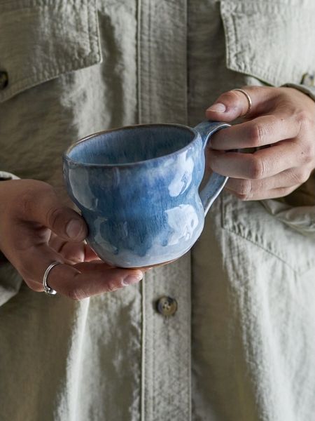 CREATIVE COLLECTION Nara Tasse Blau Steingut