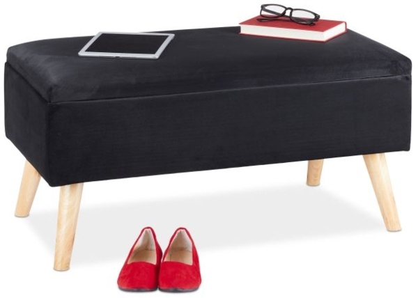 Samt Sitzbank mit Stauraum