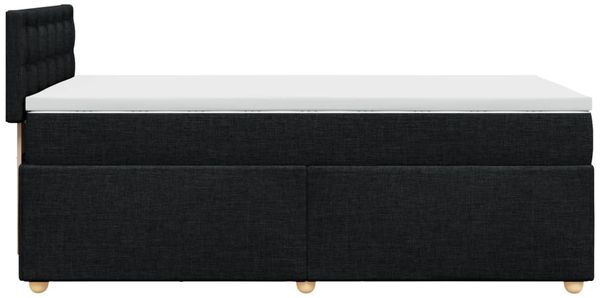 vidaXL Boxspringbett mit Matratze Schwarz 90x200 cm Stoff 3288879 Bild 7