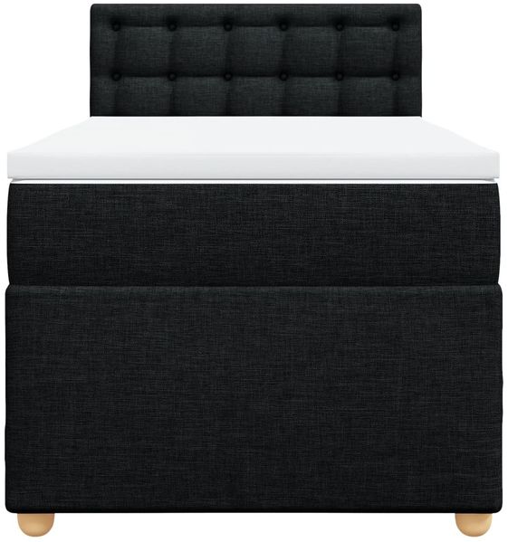 vidaXL Boxspringbett mit Matratze Schwarz 90x200 cm Stoff 3288879 Bild 6