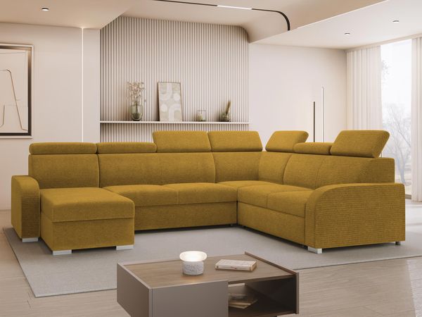 Wohnlandschaft Apollo 2rR2pLC mit Schlaffunktion und Bettkasten (Farbe: Crown 10)