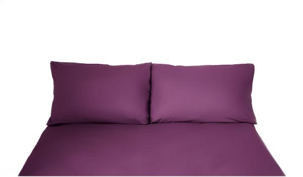 Einfarbige Bettwäschen-Sets für Einzel- und Doppelbetten, 100% Baumwolle Lila 200x200 cm