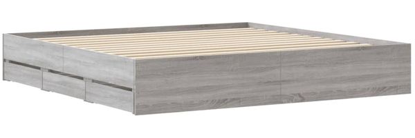 vidaXL Bettgestell mit Schubladen Grau Sonoma 160x200 cm Holzwerkstoff 3207264 Bild 8