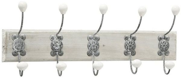 BOLTZE GRUPPE GmbH Wandhaken Garderobe Lindsay Eisen grau weiß L. 58 cm
