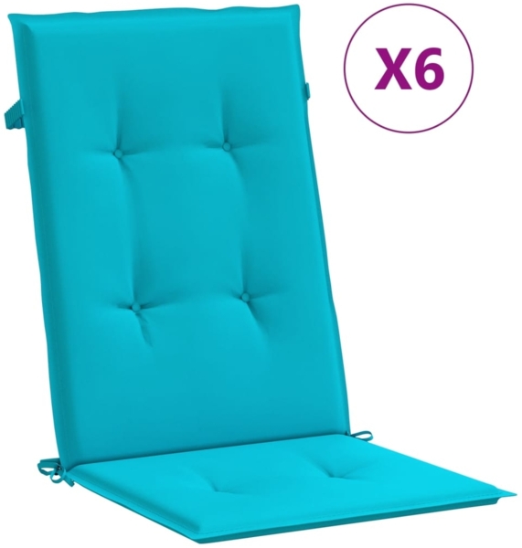 vidaXL Hochlehner-Auflagen 6 Stk. Türkis Stoff 361273