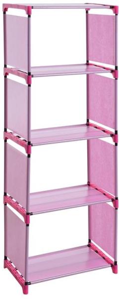 Bücherregal Standregal Bücherschrank Regal Wandregal Stoffregal 4 Fächer Pink