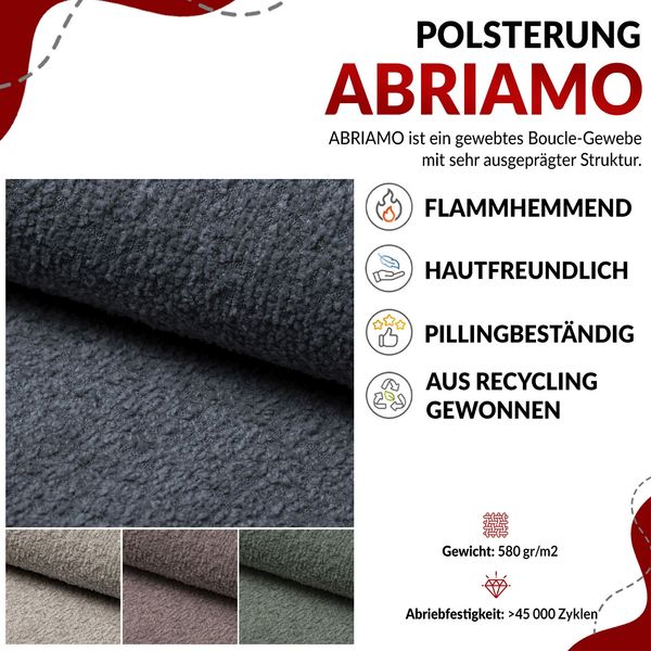 Ecksofa L-Form Couch mit Schlaffunktion und Verstellbare Kopfstützen - GUSTAW - Grau Boucle - Links Bild 5