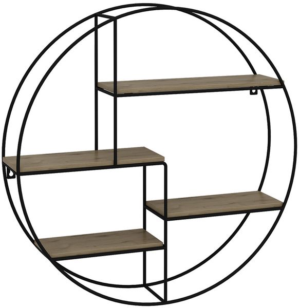 Wandregal Fyrk Eiche 55 x 55 cm Rund Vicco