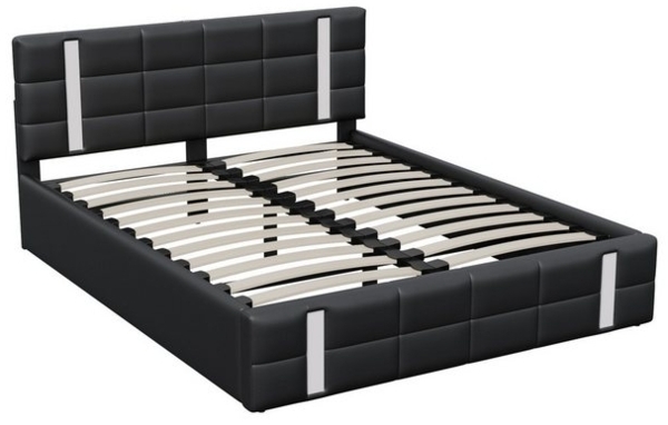 Romance Polsterbett Doppelbett Jugendbett (Hydraulisch anhebbarer Bettstauraum), Mit LED-Beleuchtung,USB & TYPE-C Anschlüsse,Kunstleder,160x200 cm Bild 4