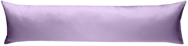 Mako Satin Seitenschläferkissen Bezug uni / einfarbig flieder rosa 40x200 cm