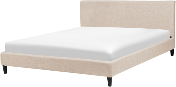Polsterbett 'FITOU' Beige 160x200 cm Stoff Leinenoptik