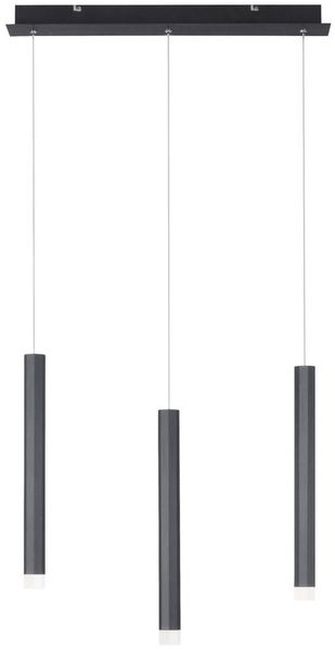 LED Hängeleuchte, Metall, schwarz, warmweiß, H 120 cm