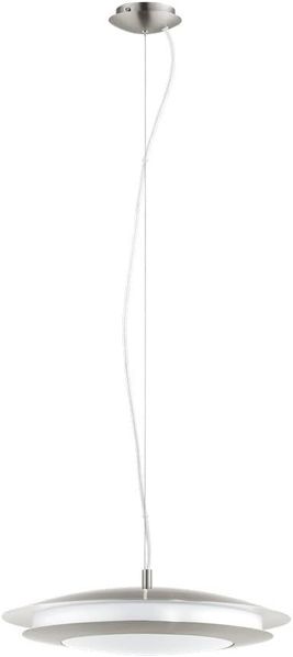 Eglo 98044 LED Pendelleuchte MONEVA-C nickel-matt weiß Ø48,5cm H:150cm dimmbar mit Connect Funktion