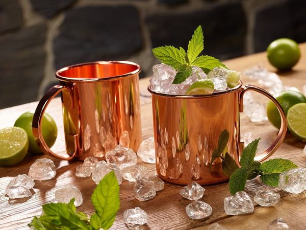 ECHTWERK Becher, 4-tlg, Edelstahl Rostfrei, Moscow Mule Kupferbecher, Cocktailgläser, bruchsicher, 450 ml, 4tlg