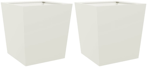 vidaXL Pflanzkübel 2 Stk. Weiß 50x50x50 cm Stahl 851069