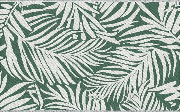 Outsunny Outdoorteppich mit Blätter-Muster, rechteckig, Höhe: 1 mm, 152 x 243 cm Dunkelgrün