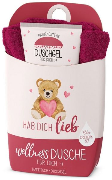 Wellness-Dusche Geschenkset Duschgel Handtuch la vida Teddy 1083891