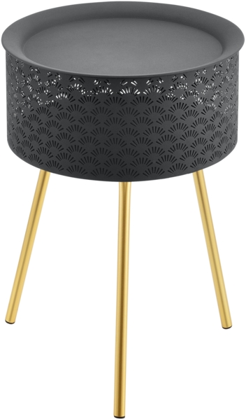 Beistelltisch Forshaga Schwarz-Gold 50x35cm [en. casa] Bild 3