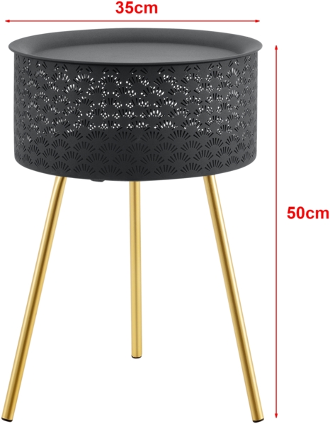 Beistelltisch Forshaga Schwarz-Gold 50x35cm [en. casa] Bild 5