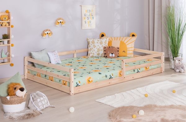 Bodenbett Einzelbett "Neo" 140x200 Kiefer Massiv