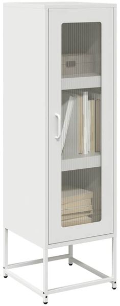 vidaXL Highboard Weiß 36x39x123 cm Kaltgewalzter Stahl 853397