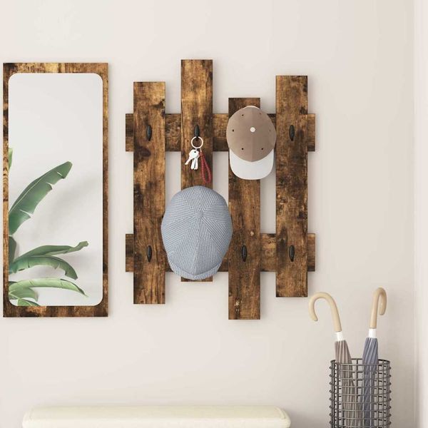 vidaXL Wandmontierter nachttisch Geräucherte Eiche 60 x 3 x 82 cm 874479