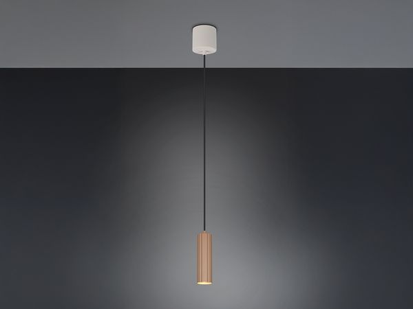 Kleine LED Pendelleuchte einflammig aus Metall Coffee Ø 5,5cm