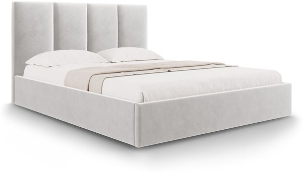 Micadoni Bett Pyla Samt Hellgrau 140x200