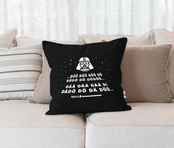 MoonWorks Dekokissen Kissen-Bezug Aufdruck Laserschwert Melodie Intro Sterne Parodie Weltall Kissenhülle Moonworks® Bild 2