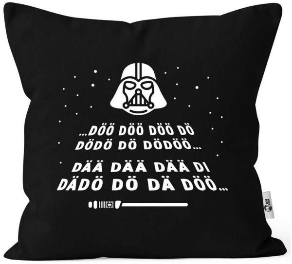 MoonWorks Dekokissen Kissen-Bezug Aufdruck Laserschwert Melodie Intro Sterne Parodie Weltall Kissenhülle Moonworks® Bild 5