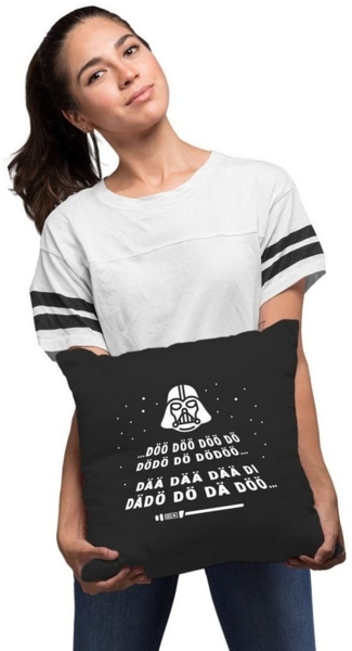 MoonWorks Dekokissen Kissen-Bezug Aufdruck Laserschwert Melodie Intro Sterne Parodie Weltall Kissenhülle Moonworks® Bild 3