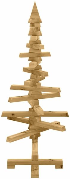 vidaXL Holz Weihnachtsbaum mit Ständer Braun 90 cm Massivholz Kiefer 42016698 Bild 5