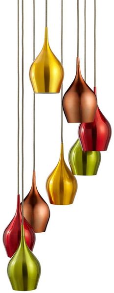 Vibrant 8Flammige Farbige Multi-Drop Schirme (Rot, Grün, Gold, Kupfer)