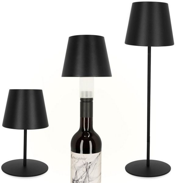 ADE LED Tischleuchte & Flaschenlampe, dimmbar, 7,5 Stunden Akku-Laufzeit, höhenverstellbar, LED fest integriert, Tageslichtweiß, Kaltweiß, Neutralweiß, inkl. USB-C Kabel, IP44 Schutz, für drinnen und draußen