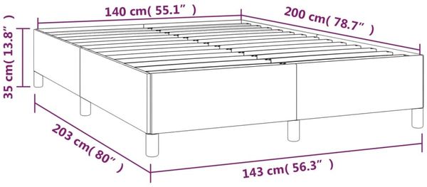 vidaXL Bettgestell ohne Matratze Blau 140x200 cm Stoff 347171 Bild 9