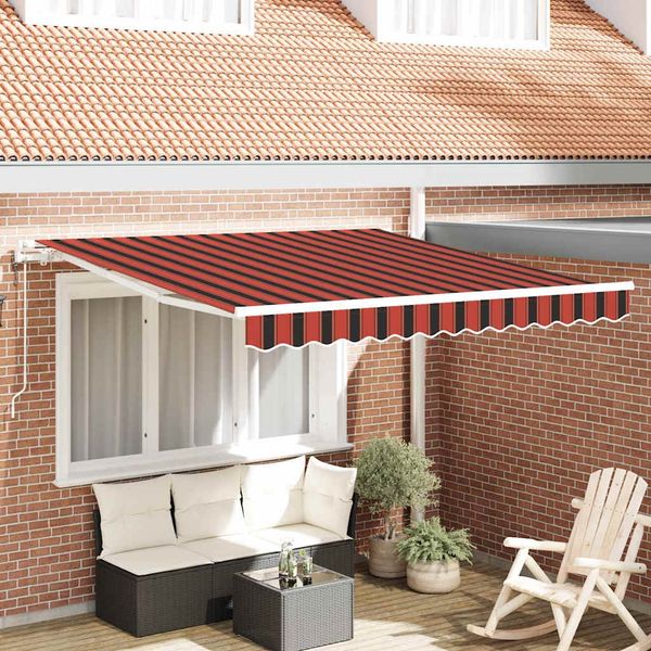 vidaXL Ausziehbare Markise Orange und Braun 300 x 250 cm 3329939