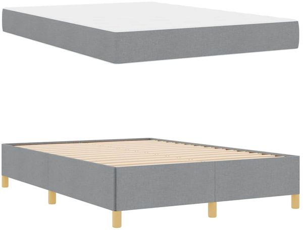 vidaXL Bettrahmen mit Matratze Hellgrau 140 x 200 cm Stoff 3398941 Bild 6