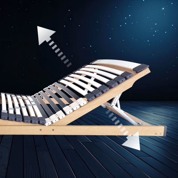 verstellbarer Lattenrost, 44 Leisten (mit Kopf- und Fußverstellung), 100x200 cm Bild 4