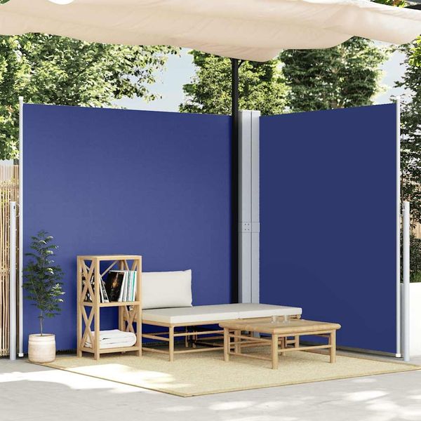 Seitenmarkise Ausziehbar, Balkon Sichtschutz Blau 220x600 cm