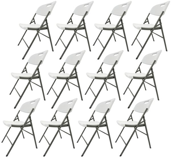HTI-Living Klappstuhl Klappstuhl 12 Stück Weiß (Set, 12 St), Küchenstuhl Campingstuhl Bestuhlung Events