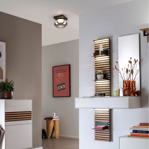 SCHÖNER WOHNEN-Kollektion LED Deckenleuchte SIA, Memoryfunktion, LED fest integriert, Warmweiß, SCHÖNER WOHNEN Kollektion, SimplyDim, Memoryfunktion, Rauchglas