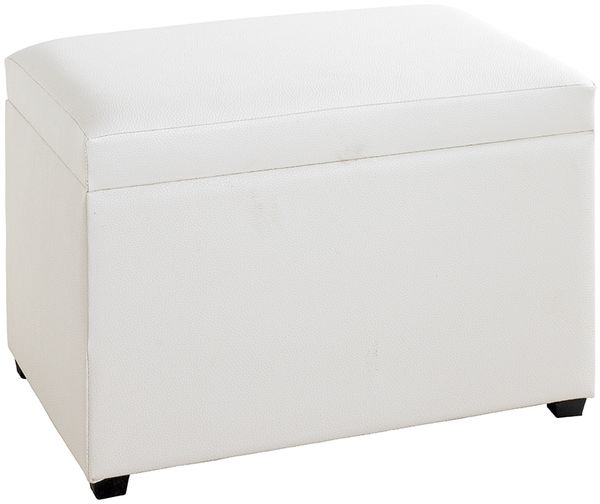 Sitztruhe >52324< in weiß - 58x42x39cm (BxHxT)