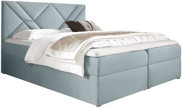 99rooms Umbro Boxspringbett 180x200 cm Velours MONOLITH Silber Bild 4